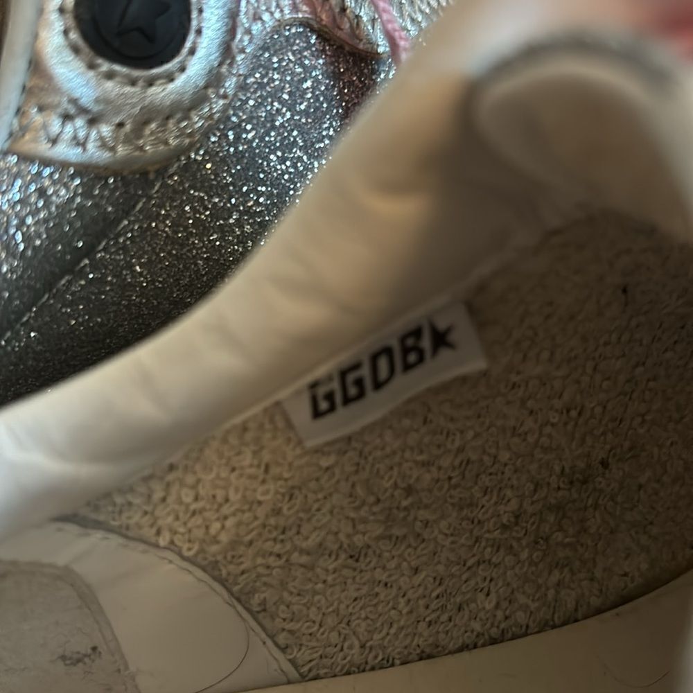 Rare Golden Goose Running Sneakers Silver Glitter in Dove-gray Suede Size 38 - Picture 10 of 14